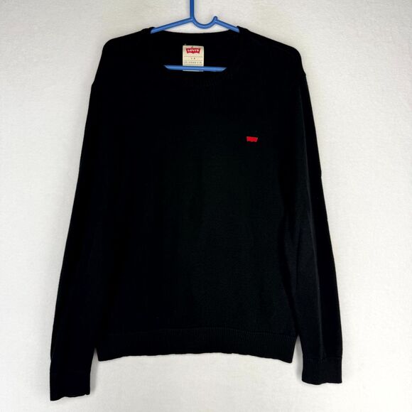 Levi's Mens‎ Black Wool Blend Crew Neck Sweater Size L - Picture 1 of 10